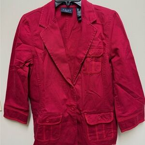 Liz Claiborne Red Lightweight Multi Use Stretch Jacket